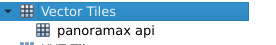 Couche de tuiles vectorielles « panoramax api » dans le panneau des couches de QGIS